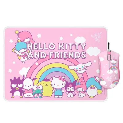 Kit gamer Razer Mouse DeathAdder Essential + Mouse Pad Goliathus Hello Kitty and Friends Edition