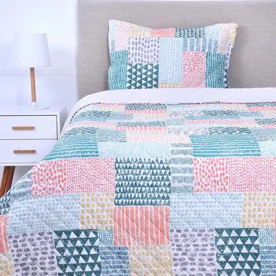Quilt Cosido Patchwork 1.5 Plaza Aries