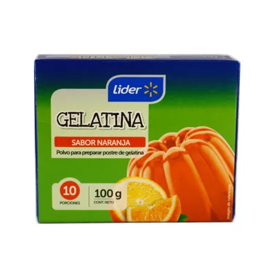 Gelatina Sabor Naranja Caja, 100 G