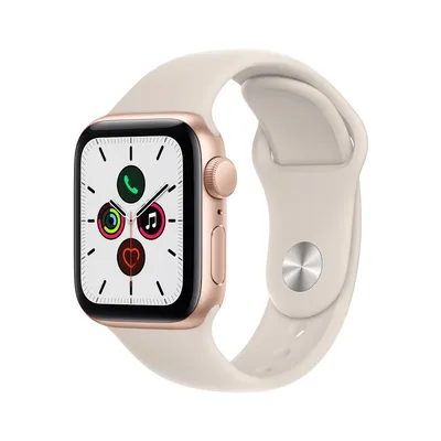 Apple Watch SE (GPS) - Caja de aluminio en oro de 40 mm - Correa deportiva blanco estrella - Talla única