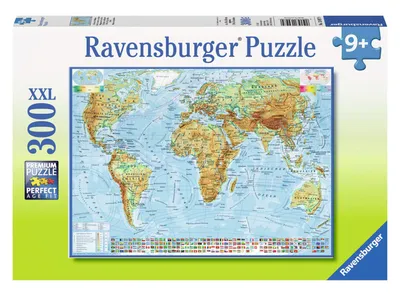Ravensburger Puzzle XXL Mapa del mundo - 300 piezas Caramba