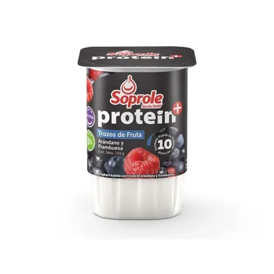 Yoghurt Protein + Con Trozos Sabor Arándano Y Frambuesa Pote, 1 Un