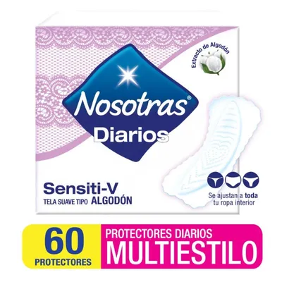 Protector Diario Sensiti-V Multiestilo, 60 Un