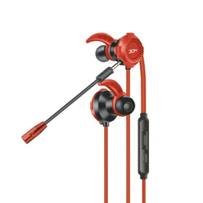AUDIFONO GAMER IN-EAR CON MIC DESMONTABLE RED