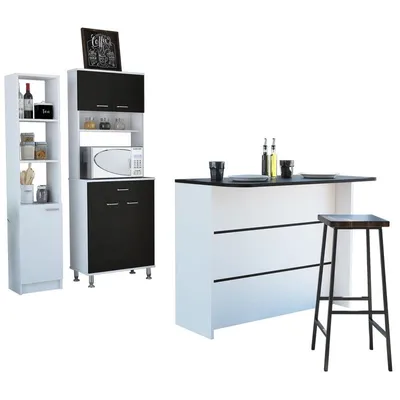Mueble De Cocina Kitchen 60 - Blanco / Wengue