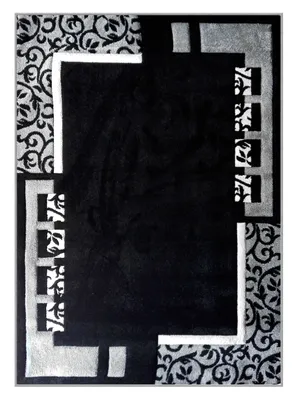 Alfombra Frize Carved D5 170 x 230 cm Negro Idetex