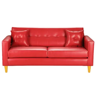 Sofa New Retro 3 Cuerpos Pu 04 Rojo