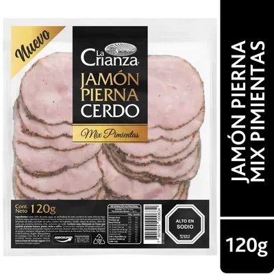 Jamón Pierna De Cerdo Mix Pimientas, 120 G