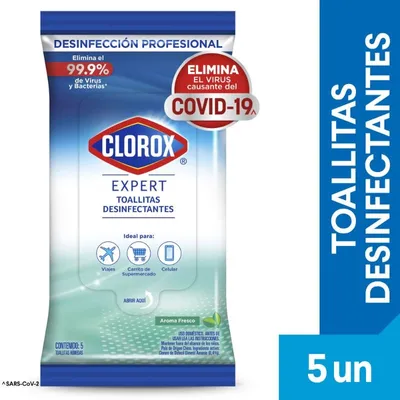 Toallitas Desinfectantes Clorox Expert Fresco, 5 Un