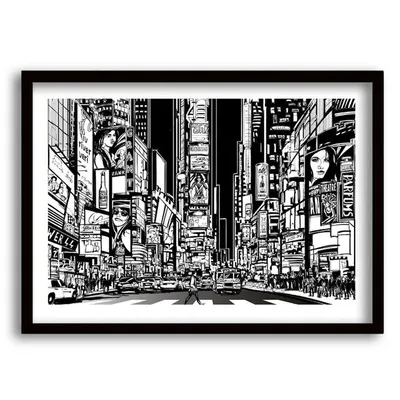 Cuadro Decorativo Retela Retro City 40 x 30 cm