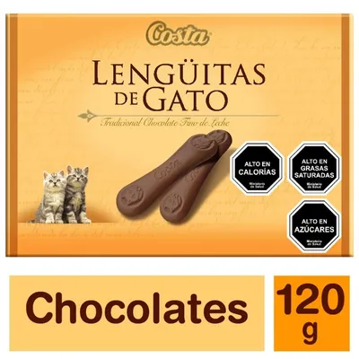 Estuche Chocolate Lenguas De Gato, 120 G