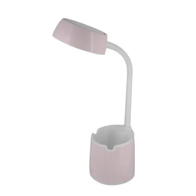 Lámpara de escritorio Led mica USB rosado.