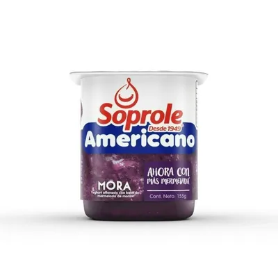 Yoghurt Americano Sabor Mora, 155 G