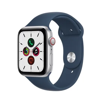 Apple Watch SE (GPS + Cellular) - Caja de aluminio en plata de 44 mm - Correa deportiva en color abismo - Talla única