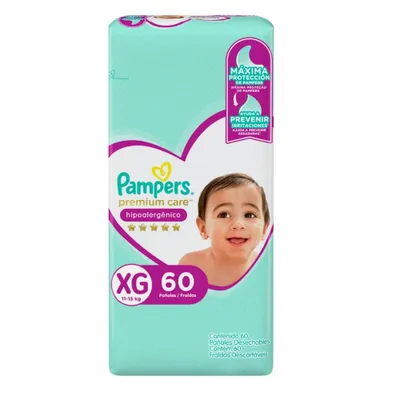 Pañales Desechables Pampers Premium Care Talla XG 60 Uds.