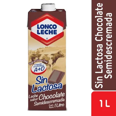 Leche Semidescremada Sin Lactosa Chocolate Caja, 1 L