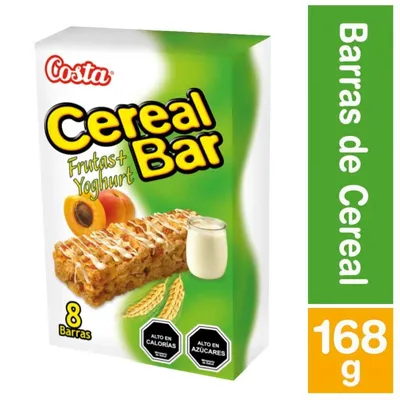 Barra De Cereal Frutas + Yogurt Caja, 8 Un