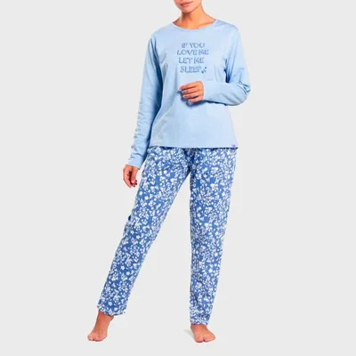 Pijama Largo Algodón Multicolor Talla S