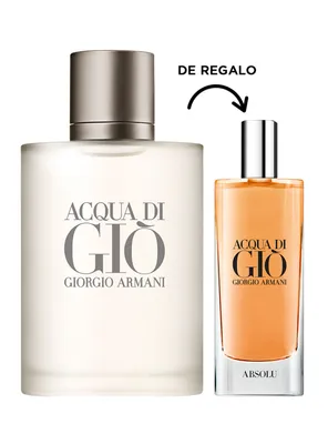 Set Perfume Aqua Di Gio EDT Hombre 100 ml + Perfume Aqua Di Gio Absolu EDP 15 ml