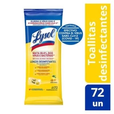 Toallitas desinfectantes citrico 72 unidades.