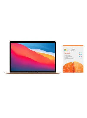 MacBook Air M1 8GB RAM 256GB SSD 13.3" Gold MGND3BE/A + 365 Personal Suscripción 12 Meses Microsoft Office