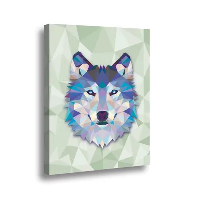 Canvas Wolf Triangle 70X50Cms.