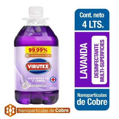 Virutex Limpiador Desinfectante Lavanda, 4 Lt