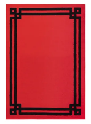 Alfombra 160 x 230 cm Amigo Rojo Marco Negro