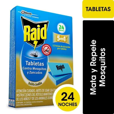 Insecticida Eléctrico Tabletas Mosquitos Y Zancudos Recarga, 24 Un
