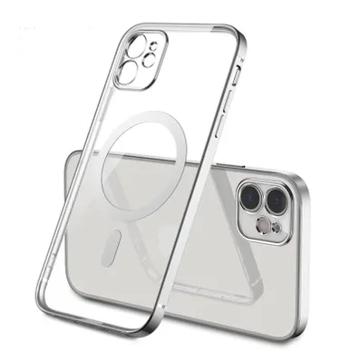 Carcasa Transparente Magsafe iPhone 13 mini / Plateado