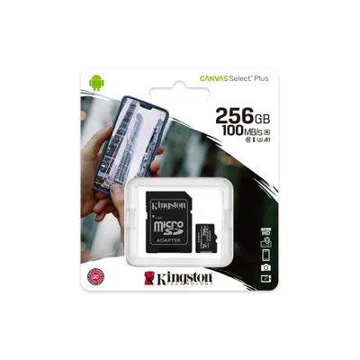 Tarjeta de Memoria MicroSD Kingston Canvas Select Plus 256gb + Adaptador