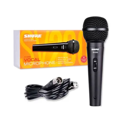 Micrófono Vocal Dinámico + Cable Sv200 Shure